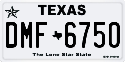 TX license plate DMF6750