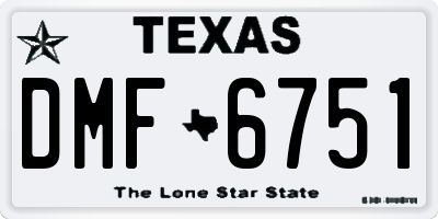 TX license plate DMF6751