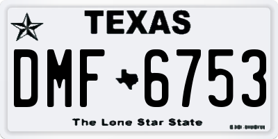 TX license plate DMF6753