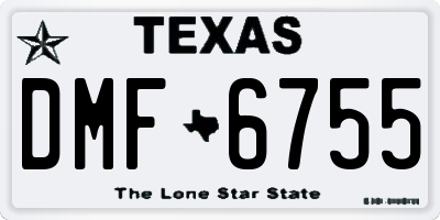 TX license plate DMF6755