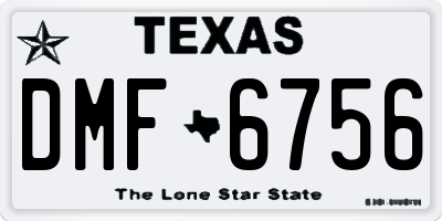 TX license plate DMF6756