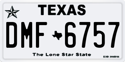 TX license plate DMF6757