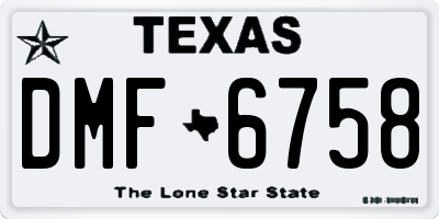 TX license plate DMF6758