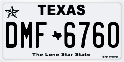 TX license plate DMF6760