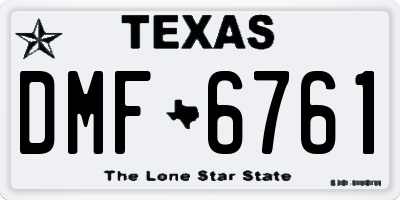TX license plate DMF6761