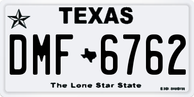 TX license plate DMF6762