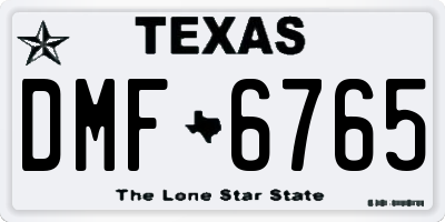 TX license plate DMF6765