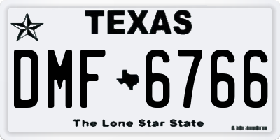 TX license plate DMF6766