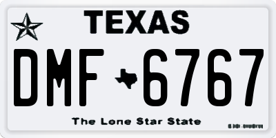 TX license plate DMF6767