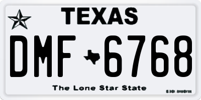 TX license plate DMF6768