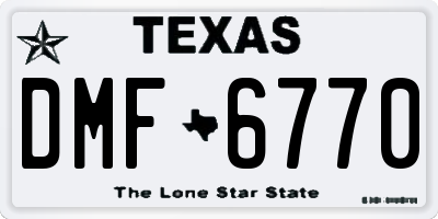 TX license plate DMF6770