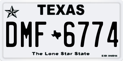 TX license plate DMF6774