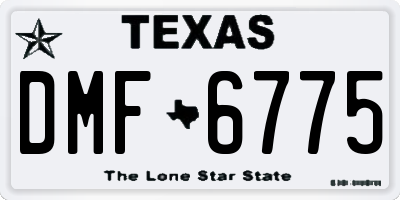 TX license plate DMF6775