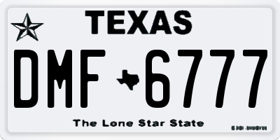 TX license plate DMF6777