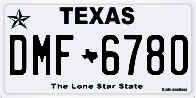 TX license plate DMF6780