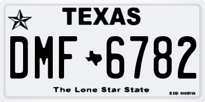 TX license plate DMF6782