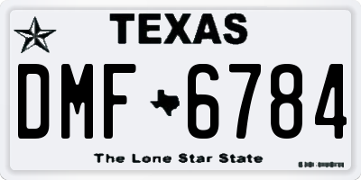 TX license plate DMF6784