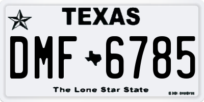 TX license plate DMF6785