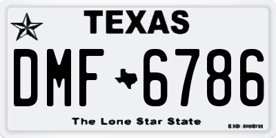 TX license plate DMF6786
