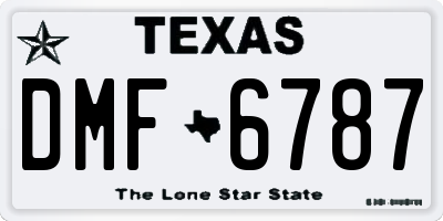 TX license plate DMF6787