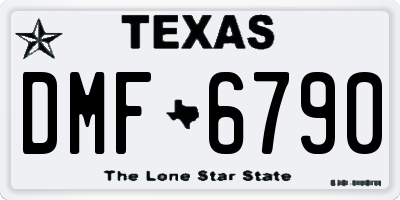 TX license plate DMF6790