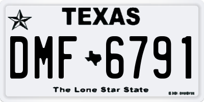 TX license plate DMF6791