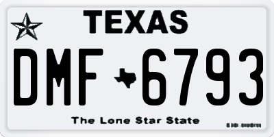 TX license plate DMF6793