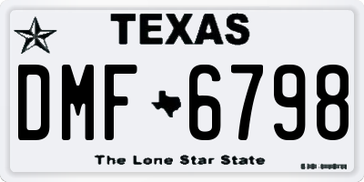 TX license plate DMF6798