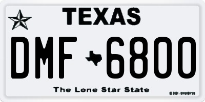 TX license plate DMF6800
