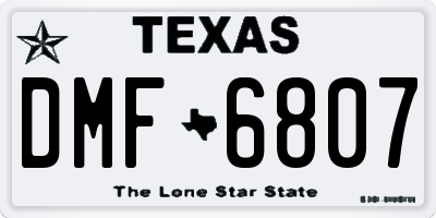 TX license plate DMF6807