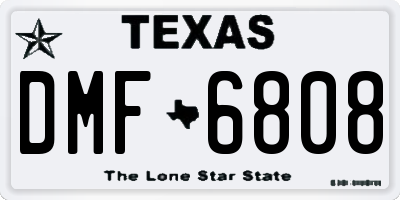 TX license plate DMF6808