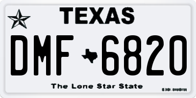 TX license plate DMF6820