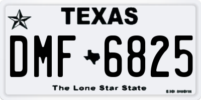 TX license plate DMF6825