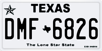 TX license plate DMF6826