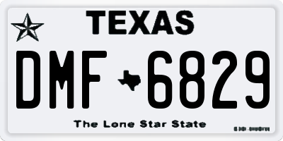 TX license plate DMF6829