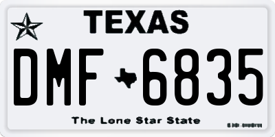 TX license plate DMF6835
