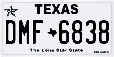 TX license plate DMF6838