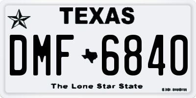 TX license plate DMF6840