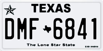 TX license plate DMF6841