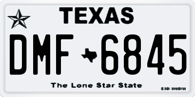 TX license plate DMF6845