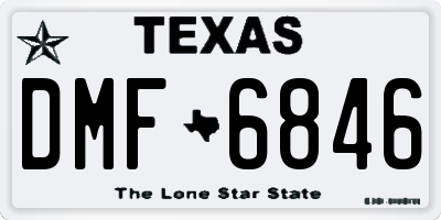 TX license plate DMF6846