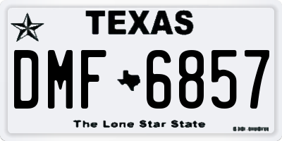 TX license plate DMF6857