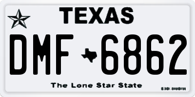 TX license plate DMF6862