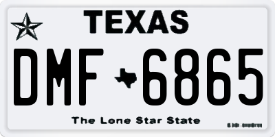 TX license plate DMF6865