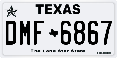 TX license plate DMF6867