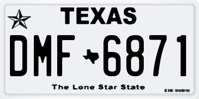 TX license plate DMF6871