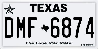TX license plate DMF6874