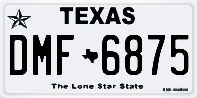 TX license plate DMF6875