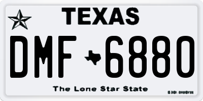TX license plate DMF6880