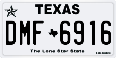 TX license plate DMF6916